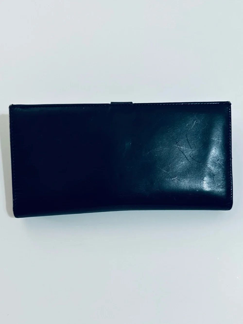 MEN’S SALVATORE FERRAGAMO BLACK LEATHER CONTINENTAL WALLET SILVER HARDWARE ITALY